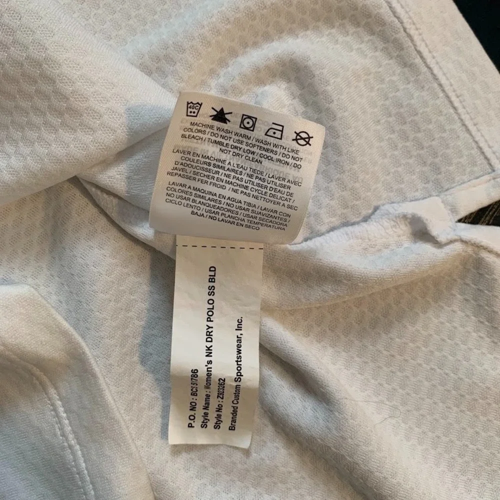 Nike Dri-Fit Vanderbilt 1/4 Zip White Polo Shirt Short Sleeve Logo Women's Large
